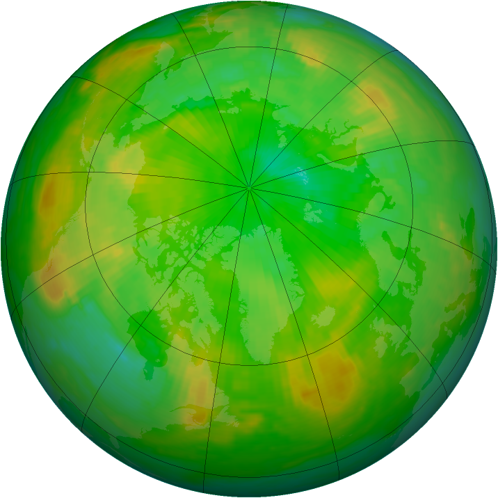 Arctic ozone map for 07 July 1981